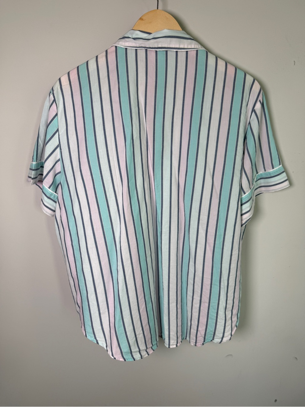 Victoria’s Secret Pastel Stripe Cotton Short Sleeve PJ Set Shirt + Shorts L - Picture 3 of 11